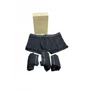 David Archy Men's Bamboo/Rayon Dual Pouch Black Boxer Briefs 3-Pack Size Small